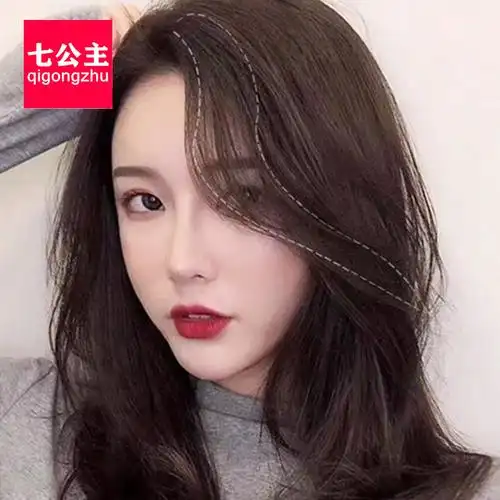 刘海片中八字两侧假发自然贴片侧颜修饰脸型刘海片