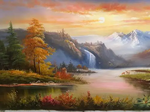 转让一幅北京美协会员黄泰华的精品油画山水 保真