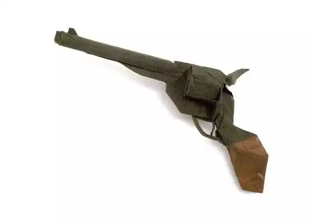 能发射的折纸玩具枪 最简单的手工枪