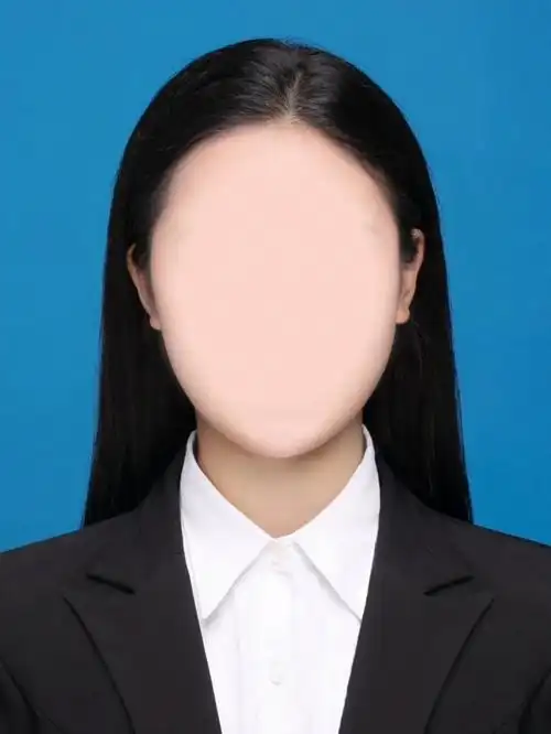 标准工作照白衬衫黑西装证件照模板自取