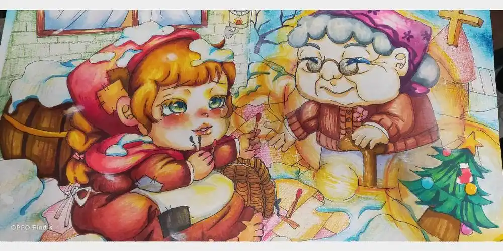 卖火柴的小女孩简笔画