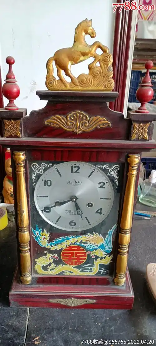 怀旧老长春白山牌马头座钟表_价格88元【燕的古玩店】_第1张