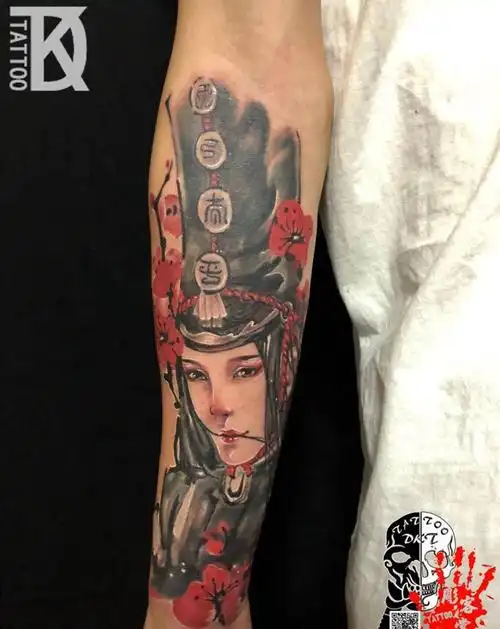 画江湖之不良人纹身图片手臂水墨纹身图案