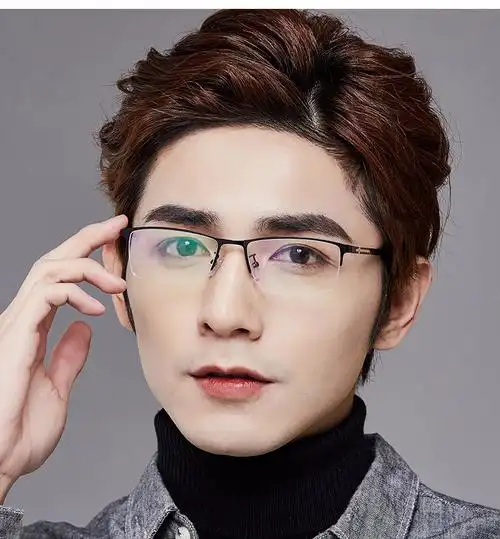 tr90眼睛框镜架男商务复古方框文艺轻金属半框高度近视眼镜框男0600度