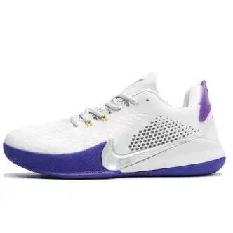 比12曼巴精神篮球鞋男7鸳鸯气垫实战球鞋s2运动鞋 科比2白紫 摩擦有声