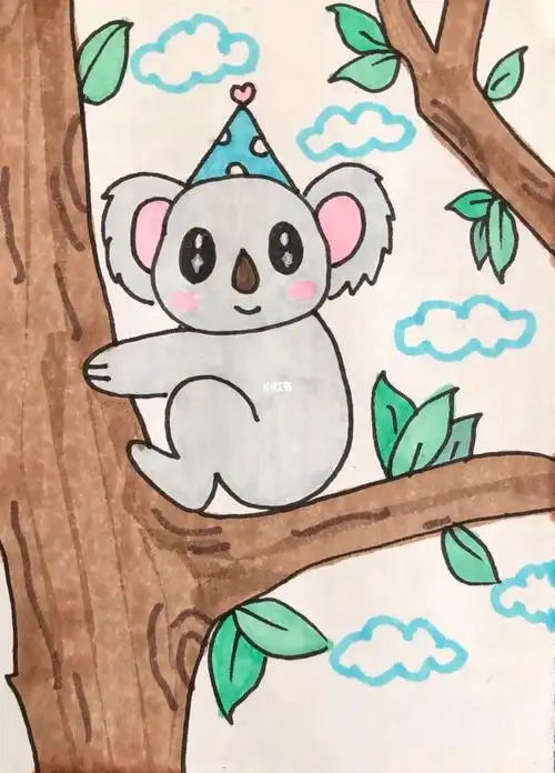 可爱的考拉儿童创意画