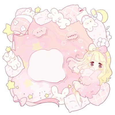 水印素材 少女心