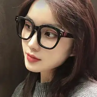 防辐射黑框眼镜女防蓝光大框时尚素颜近视护眼睛网红圆脸平光镜架