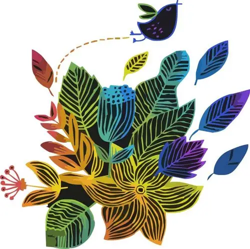 七彩花朵矢量图免费下载_cdr格式_编号15191521-千图网