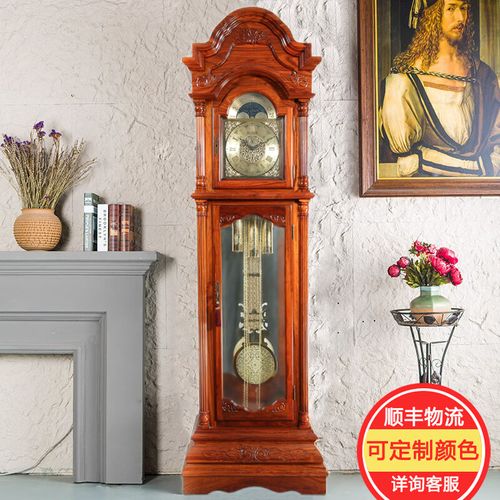 汉时(hense)实木赫姆勒落地钟客厅机械立式座钟德国机芯时钟报时止报