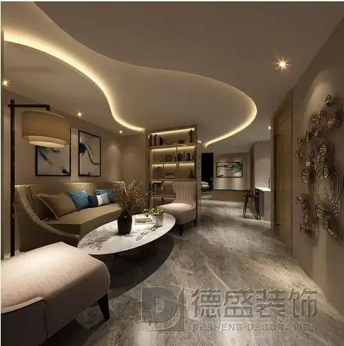 重庆美容院装修效果图-美容院设计图-德盛装饰