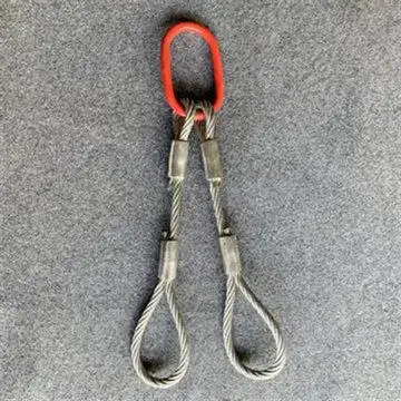 起重钢丝绳吊索具起重机行车天车货钩吊环挂钩吊装工具绳扣插编1t双腿