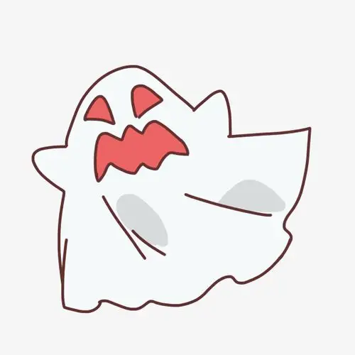 卡通愤怒的白色幽灵万圣节