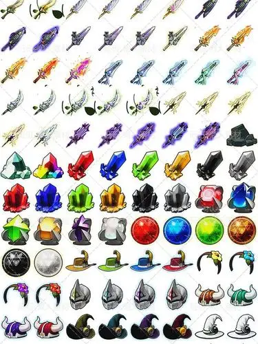 日韩q版道具套装成套装备图标 icon 透明png 游戏手游素材 373