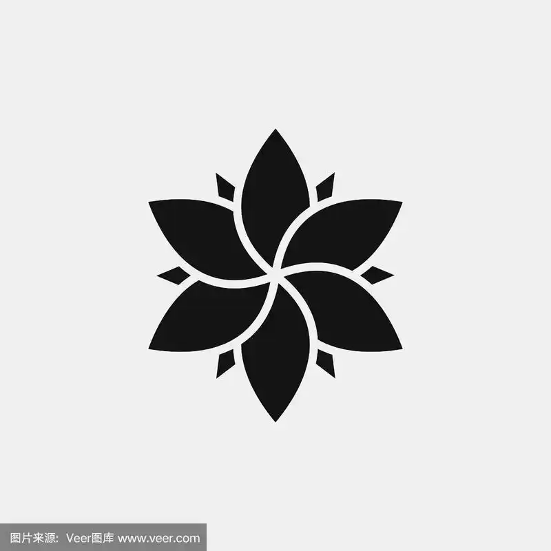 花卉图标标志设计.简单的平面矢量图