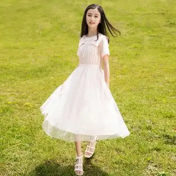 示牧小裙子女童夏天仙女儿童小学生连衣裙9-12岁休闲风甜美小公主裙薄