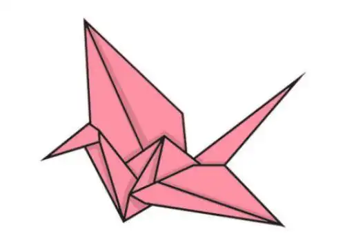 涂色千纸鹤简笔画步骤画法可爱卡通千纸鹤简笔画怎么画