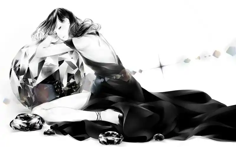 黑白动漫少女图片桌面壁纸