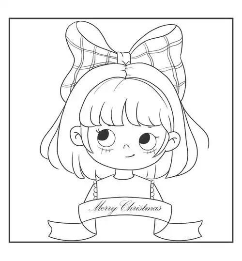 板绘线稿头像练习圣诞女孩