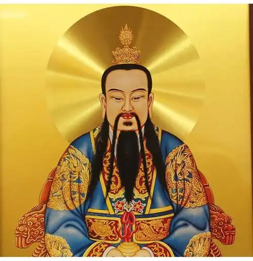 三清道祖画像台湾铜版画道教神像挂画纯铜元始天尊画像中堂水陆画