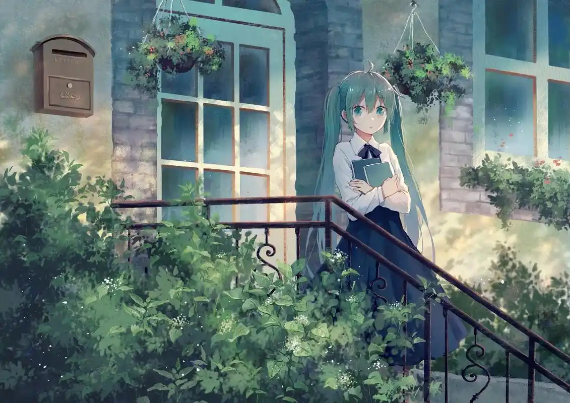 二次元 #壁纸  画师-雨陌#初音未来#女生头像  - 抖音