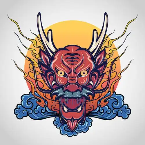 龙矢量标志图标插图dragon vector logo icon illustrat