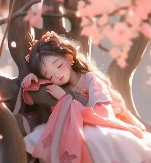 古风头像小可爱正慵懒地趴在树上宛如一只熟睡的猫儿