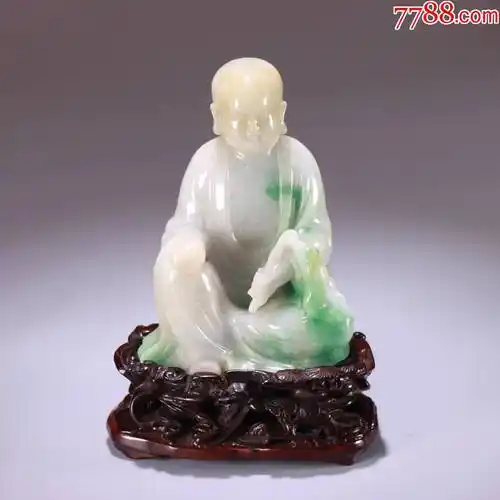 翡翠佛像摆件带座