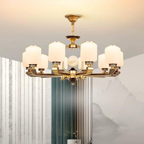 雷士照明新中式客厅吊灯中山灯具客厅灯卧室灯简约现代中式灯具