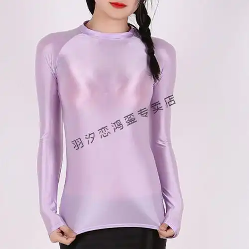 油亮光滑紧身裤性感弹力光泽连脚裤瑜伽舞蹈运动打底裤女yt红色长袖