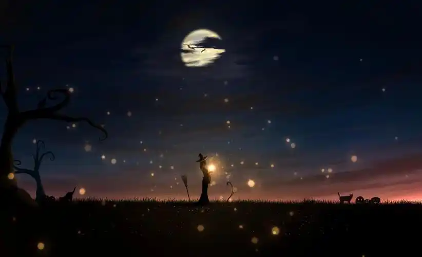 黄昏的愿望插画图片壁纸