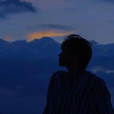 男生头像个性又帅气的不露脸背影头像落日风景头像