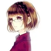 手绘卡通女生头像,戴眼镜的样子很有范儿-卡通头像