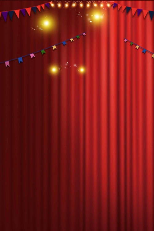 红色幕布舞台背景