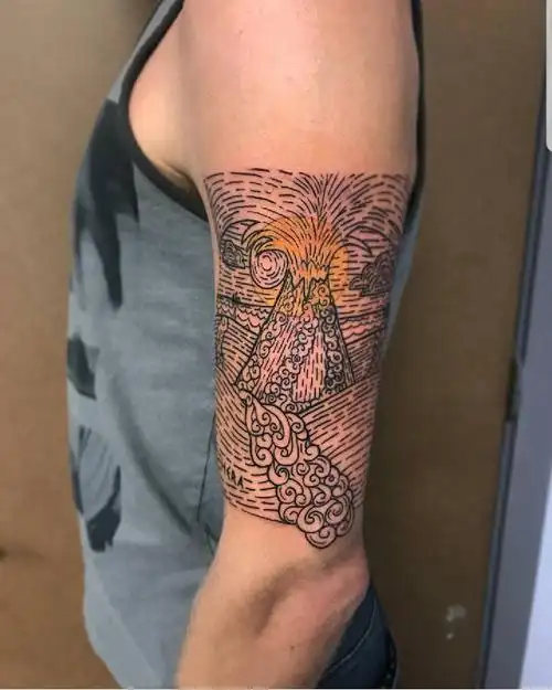 简单线条纹身 男生手臂上简单线条纹身图案