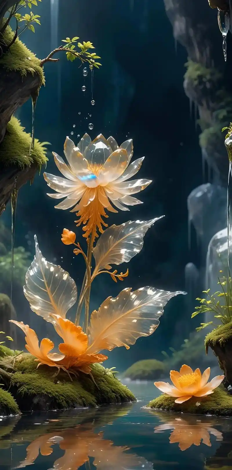 水晶花 #插画 #美图分享 #唯美意境 #手机墙纸 #植物  - 抖音