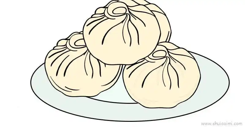 包子儿童画怎么画包子简笔画顺序