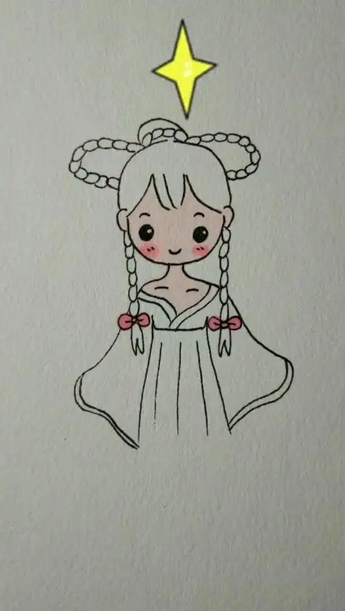 小清新的古风女生简笔画,喜欢的关注学起来