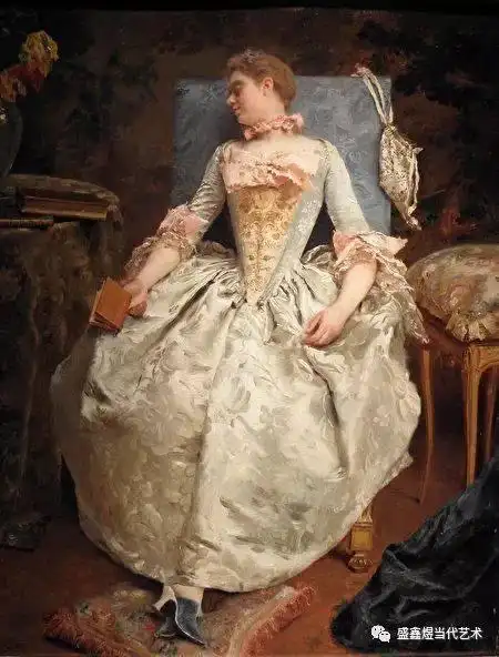 贵族女性肖像画优雅迷人,服饰精美—法国油画大师古斯塔夫·雅凯