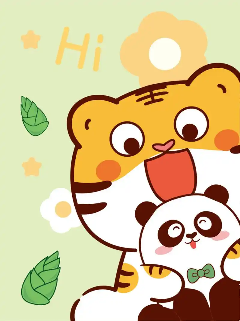 虎萌萌ip卡通形象插画头像壁纸分享