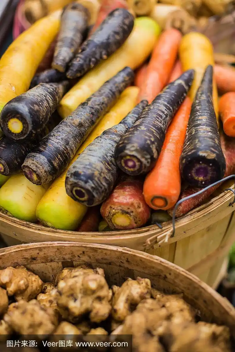 新鲜有机根类蔬菜