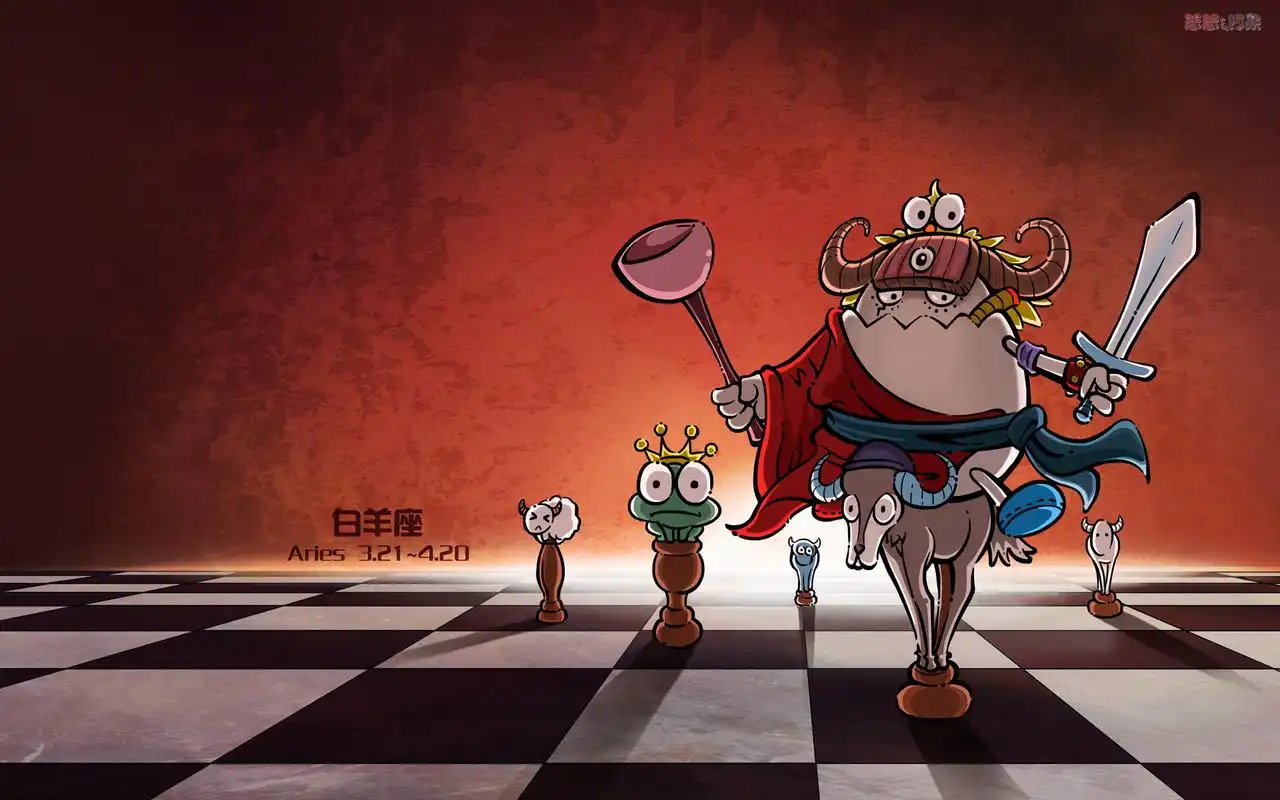 搞笑个性的十二星座专属卡通形象系列桌面壁纸高清