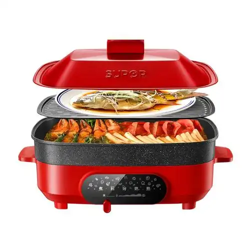 苏泊尔电饼铛多功能料理锅家用电烧烤肉锅网红锅一体电煮锅5.5l