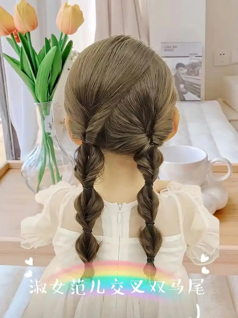淑女范儿双马尾编发来啦~#编发教程 #手残党也能学会的发型 - 抖音