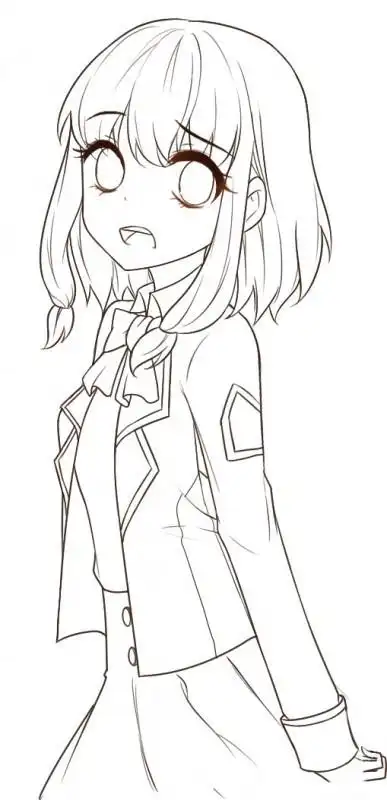 线稿全身漫画卡通人物绘画