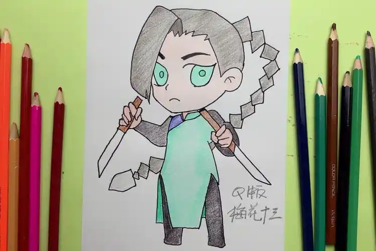 动漫手绘刺客伍六七q版梅花十三又萌又可爱