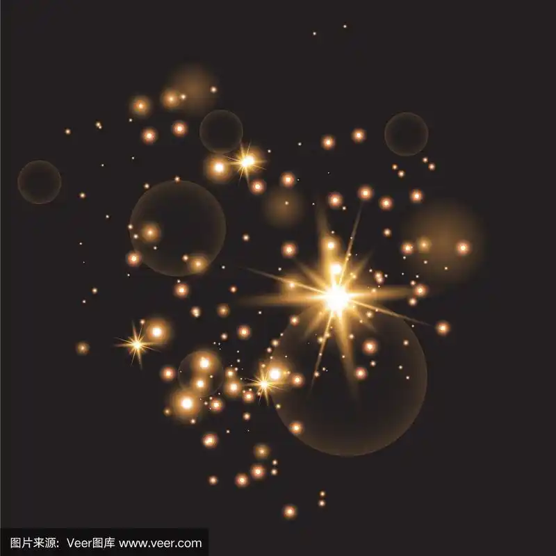 金色的火焰在透明的背景上