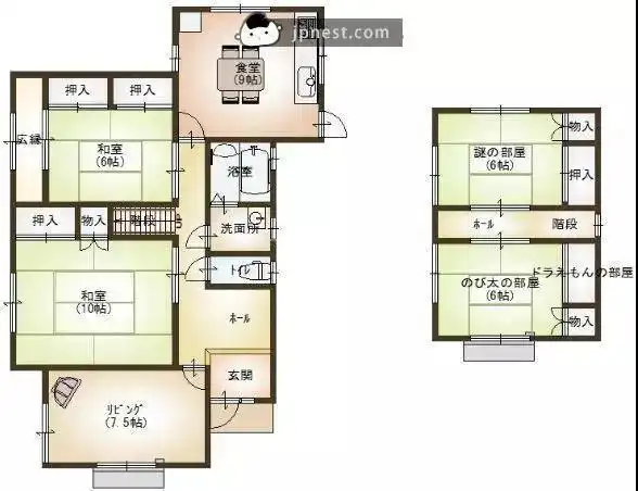 5榻榻米)1楼:▼ 室内平面图野比家(哆啦a梦)其实,现在回头再看看