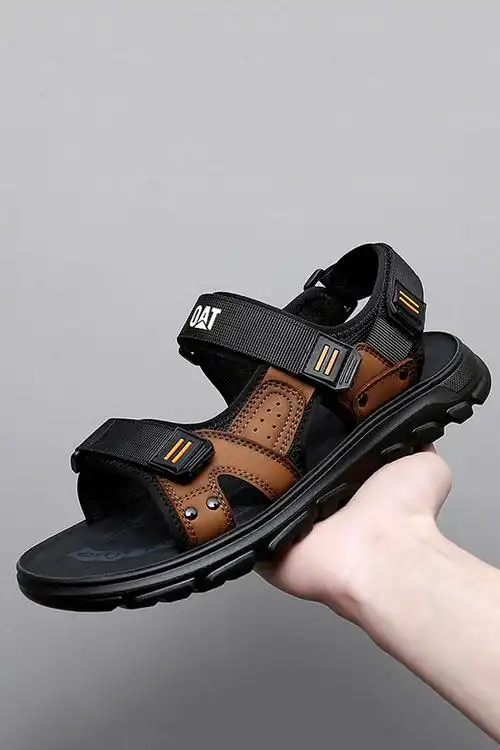 凉鞋男夏季新款透气防滑厚底越南凉拖鞋男韩版潮流百搭沙滩鞋男鞋