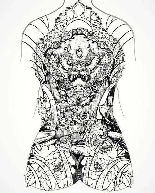 传统纹身  #纹身图案  #满背纹身  #设计素材  #纹身